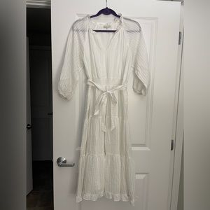 Moon River Midi White Summer Dress
